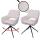2er-Set Esszimmerstuhl HWC-N74, Kchenstuhl, drehbar Auto-Return, Stoff Chenille (490g/m) ko-Tex ~ creme