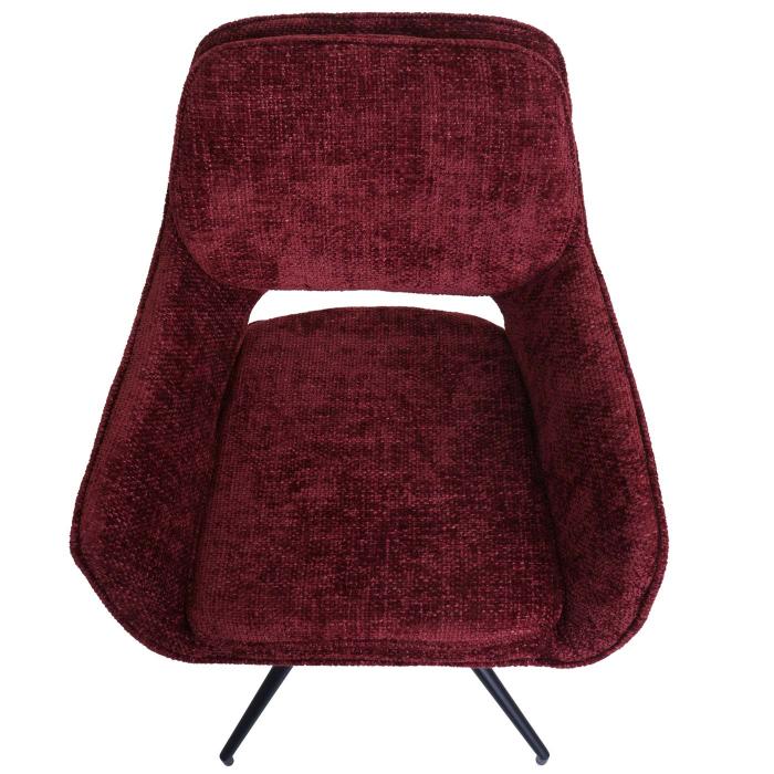 2er-Set Esszimmerstuhl HWC-N74, Kchenstuhl, drehbar Auto-Return, Stoff Chenille (490g/m) ko-Tex ~ bordeaux