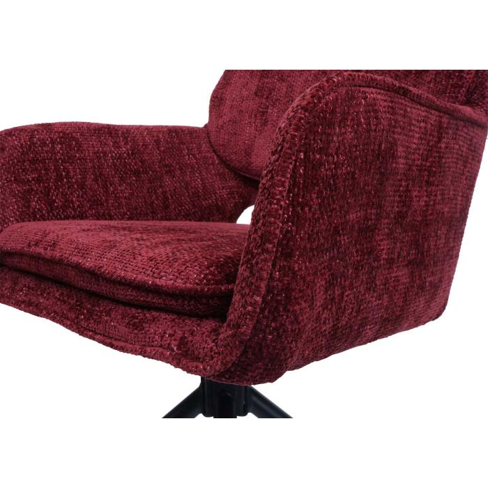 2er-Set Esszimmerstuhl HWC-N74, Kchenstuhl, drehbar Auto-Return, Stoff Chenille (490g/m) ko-Tex ~ bordeaux