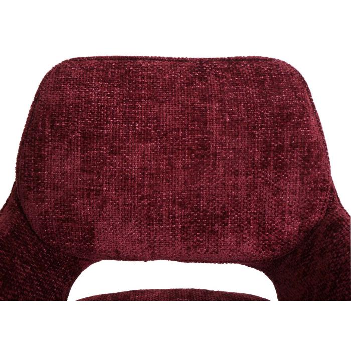 2er-Set Esszimmerstuhl HWC-N74, Kchenstuhl, drehbar Auto-Return, Stoff Chenille (490g/m) ko-Tex ~ bordeaux