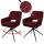 2er-Set Esszimmerstuhl HWC-N74, Kchenstuhl, drehbar Auto-Return, Stoff Chenille (490g/m) ko-Tex ~ bordeaux