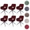 6er-Set Esszimmerstuhl HWC-N74, Kchenstuhl, drehbar Auto-Return, Stoff Chenille (490g/m) ko-Tex ~ bordeaux