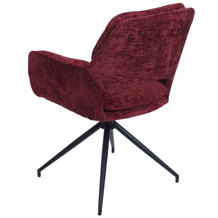 2er-Set Esszimmerstuhl HWC-N74, Kchenstuhl, drehbar Auto-Return, Stoff Chenille (490g/m) ko-Tex ~ bordeaux