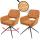 2er-Set Esszimmerstuhl HWC-N74, Kchenstuhl, drehbar Auto-Return, Stoff Chenille (490g/m) ko-Tex ~ ocker-gelb
