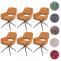 6er-Set Esszimmerstuhl HWC-N74, Kchenstuhl, drehbar Auto-Return, Stoff Chenille (490g/m) ko-Tex ~ ocker-gelb