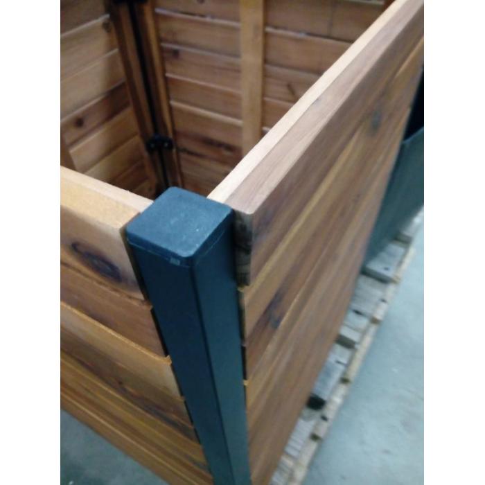 Defekte Ware (Holz lst sich SK3) | Pflanzkasten HWC-L23, Hochbeet, Akazie Holz MVG Aluminium ~ 60x42x42cm braun