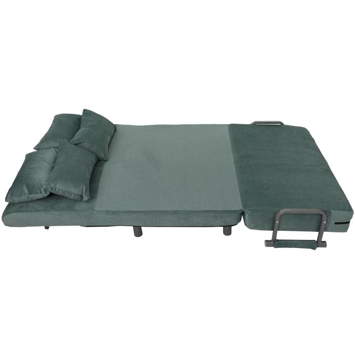 Schlafsessel HWC-K29, Klappsessel Schlafsofa Gstebett, Liegeflche 190x100cm, Stoff Chenille (370g/m) ~ blau-grn