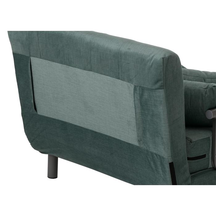 Schlafsessel HWC-K29, Klappsessel Schlafsofa Gstebett, Liegeflche 190x100cm, Stoff Chenille (370g/m) ~ blau-grn