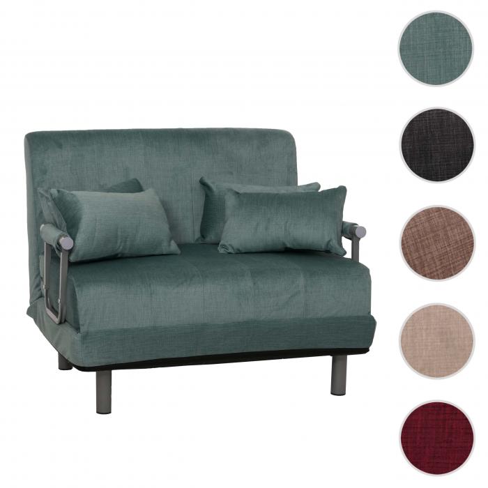Schlafsessel HWC-K29, Klappsessel Schlafsofa Gstebett, Liegeflche 190x100cm, Stoff Chenille (370g/m) ~ blau-grn