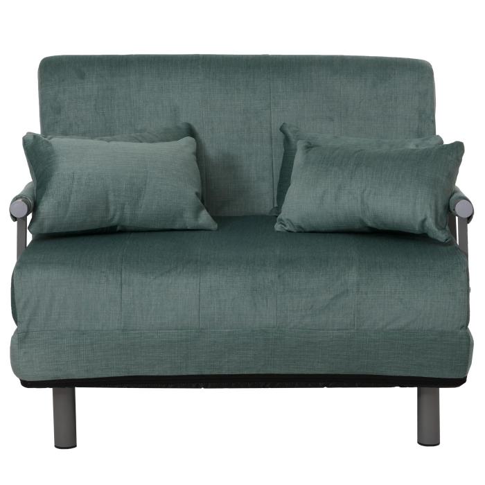 Schlafsessel HWC-K29, Klappsessel Schlafsofa Gstebett, Liegeflche 190x100cm, Stoff Chenille (370g/m) ~ blau-grn