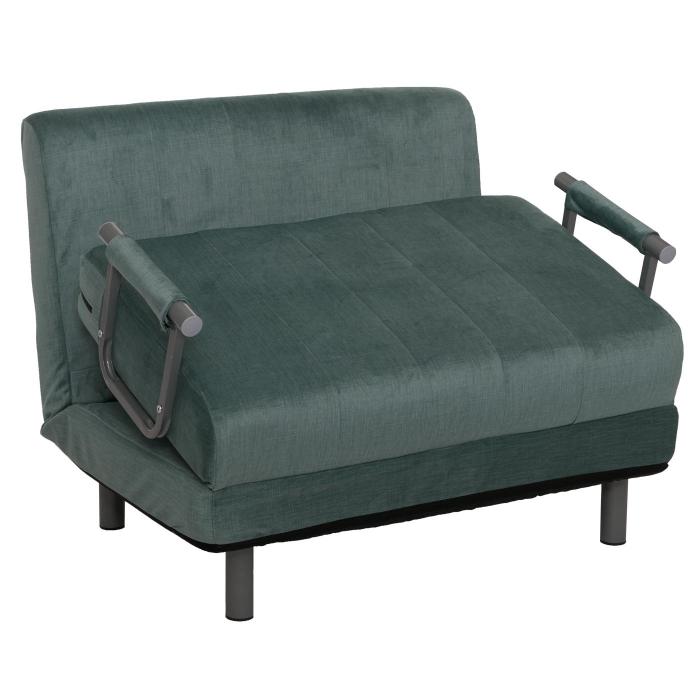 Schlafsessel HWC-K29, Klappsessel Schlafsofa Gstebett, Liegeflche 190x100cm, Stoff Chenille (370g/m) ~ blau-grn