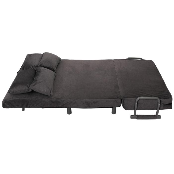 Schlafsessel HWC-K29, Klappsessel Schlafsofa Gstebett, Liegeflche 190x100cm, Stoff Chenille (370g/m) ~ dunkelgrau