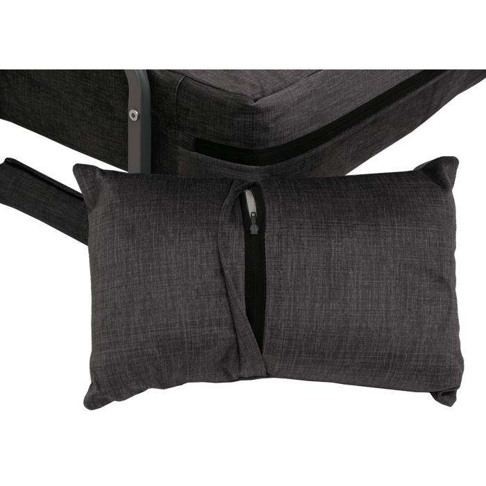 Schlafsessel HWC-K29, Klappsessel Schlafsofa Gstebett, Liegeflche 190x100cm, Stoff Chenille (370g/m) ~ dunkelgrau