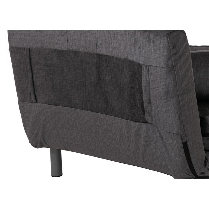 Schlafsessel HWC-K29, Klappsessel Schlafsofa Gstebett, Liegeflche 190x100cm, Stoff Chenille (370g/m) ~ dunkelgrau