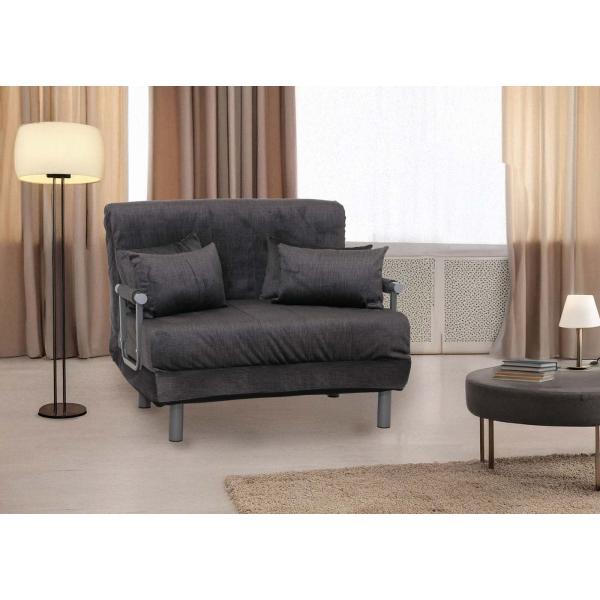 Stimmungsbild fr Produkt Schlafsessel HWC-K29, Klappsessel Schlafsofa Gstebett, Liegeflche 190x100cm, Stoff Chenille (370g/m) ~ dunkelgrau