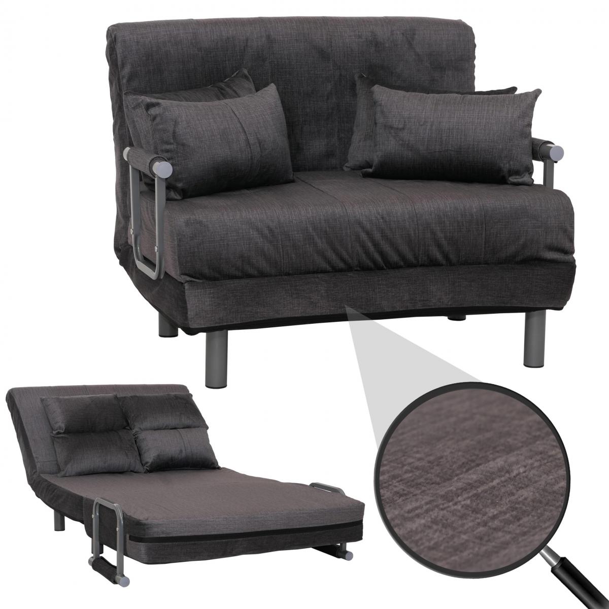 Schlafsessel HWC-K29, Klappsessel Schlafsofa Gstebett, Liegeflche 190x100cm, Stoff Chenille (370g/m) ~ dunkelgrau