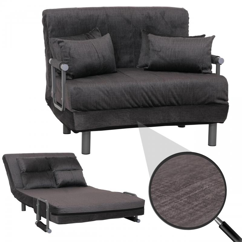 Schlafsessel HWC-K29, Klappsessel Schlafsofa Gstebett, Liegeflche 190x100cm, Stoff Chenille (370g/m) ~ dunkelgrau