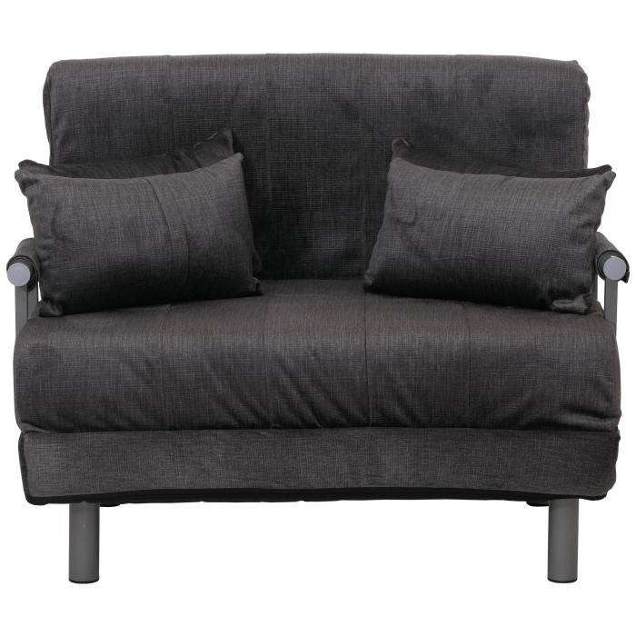 Schlafsessel HWC-K29, Klappsessel Schlafsofa Gstebett, Liegeflche 190x100cm, Stoff Chenille (370g/m) ~ dunkelgrau
