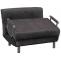 Schlafsessel HWC-K29, Klappsessel Schlafsofa Gstebett, Liegeflche 190x100cm, Stoff Chenille (370g/m) ~ dunkelgrau