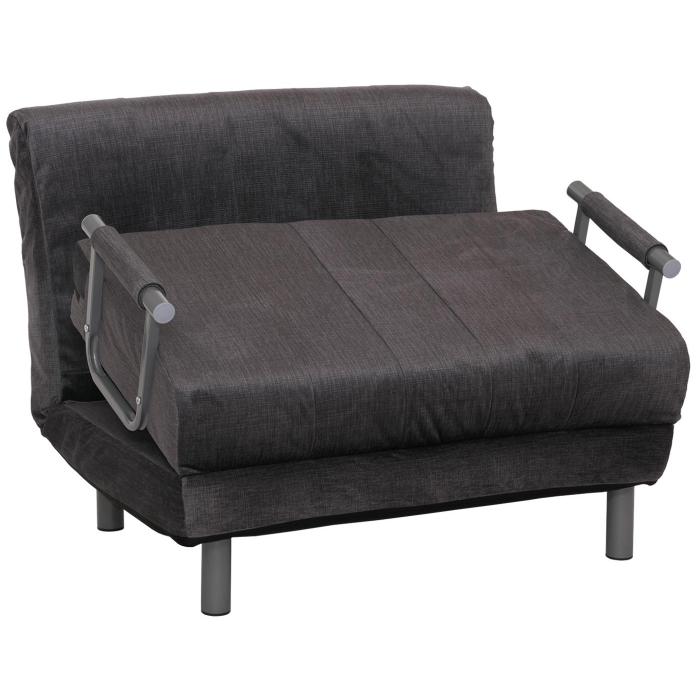 Schlafsessel HWC-K29, Klappsessel Schlafsofa Gstebett, Liegeflche 190x100cm, Stoff Chenille (370g/m) ~ dunkelgrau