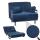 Schlafsessel HWC-K29, Klappsessel Schlafsofa Gstebett, Liegeflche 190x100cm, Stoff Cord (330g/m) ~ blau