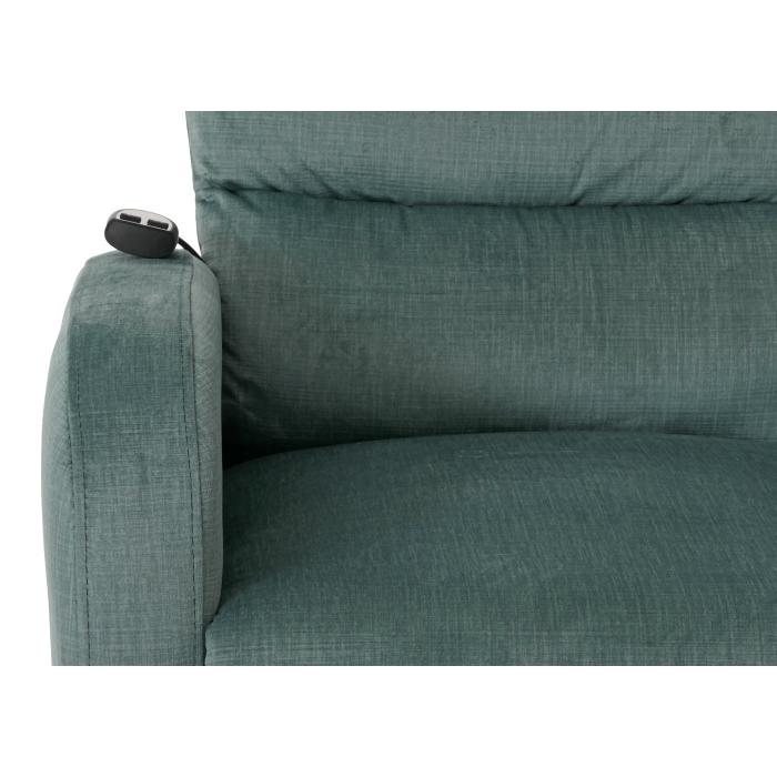 Fernsehsessel HWC-K62, Sessel Relaxsessel TV-Sessel, Liegefunktion Aufstehhilfe elektrisch, Metall Chenille ~ blau-grn