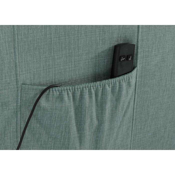 Fernsehsessel HWC-K62, Sessel Relaxsessel TV-Sessel, Liegefunktion Aufstehhilfe elektrisch, Metall Chenille ~ blau-grn