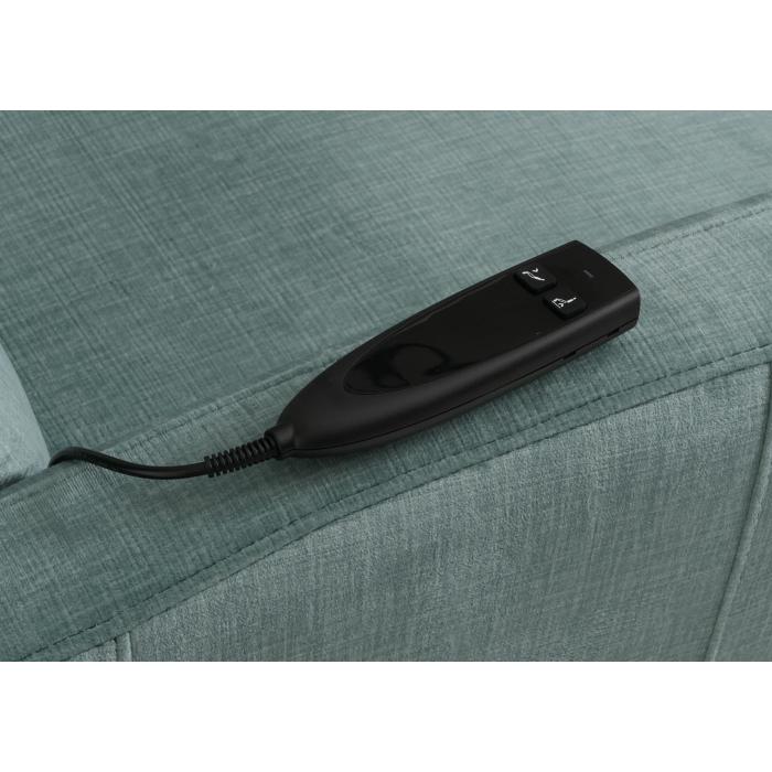 Fernsehsessel HWC-K62, Sessel Relaxsessel TV-Sessel, Liegefunktion Aufstehhilfe elektrisch, Metall Chenille ~ blau-grn