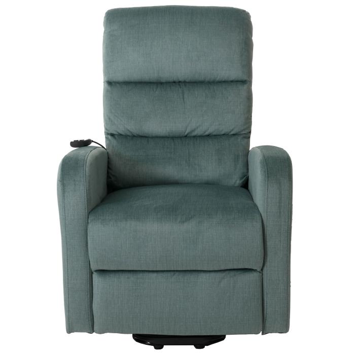 Fernsehsessel HWC-K62, Sessel Relaxsessel TV-Sessel, Liegefunktion Aufstehhilfe elektrisch, Metall Chenille ~ blau-grn