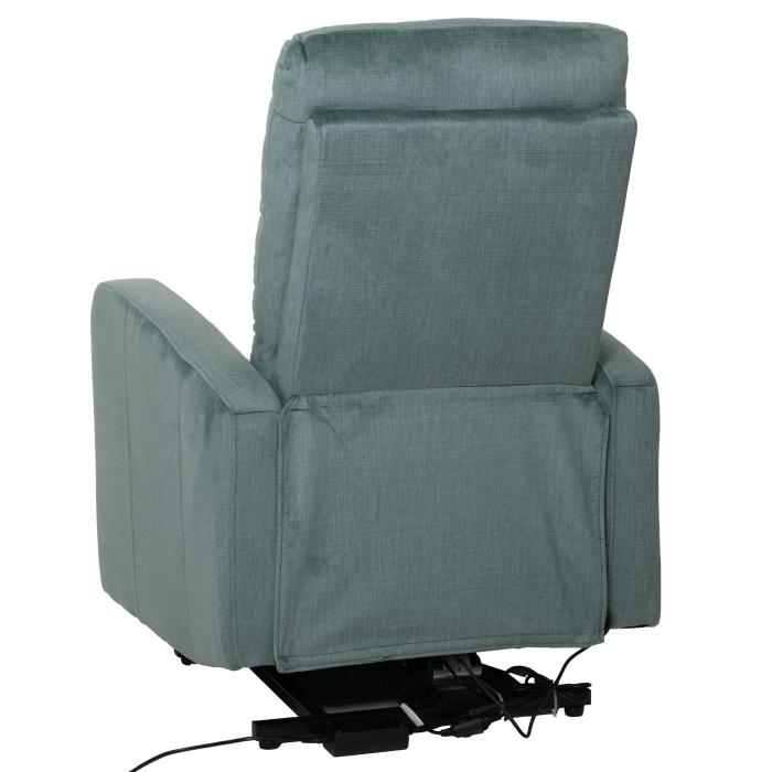 Fernsehsessel HWC-K62, Sessel Relaxsessel TV-Sessel, Liegefunktion Aufstehhilfe elektrisch, Metall Chenille ~ blau-grn
