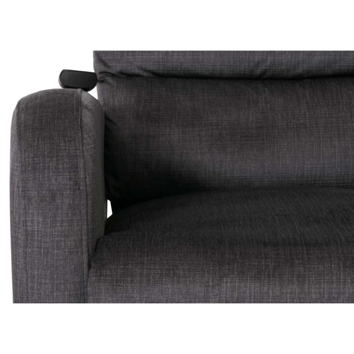 Fernsehsessel HWC-K62, Sessel Relaxsessel TV-Sessel, Liegefunktion Aufstehhilfe elektrisch, Metall Chenille ~ dunkelgrau