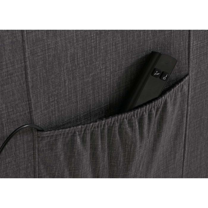Fernsehsessel HWC-K62, Sessel Relaxsessel TV-Sessel, Liegefunktion Aufstehhilfe elektrisch, Metall Chenille ~ dunkelgrau