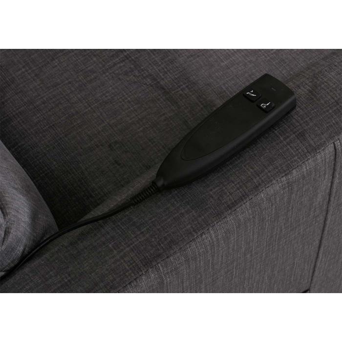 Fernsehsessel HWC-K62, Sessel Relaxsessel TV-Sessel, Liegefunktion Aufstehhilfe elektrisch, Metall Chenille ~ dunkelgrau