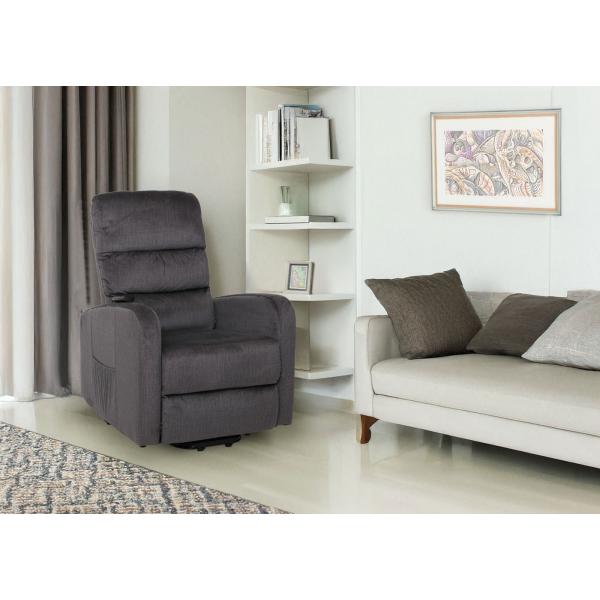 Stimmungsbild fr Produkt Fernsehsessel HWC-K62, Sessel Relaxsessel TV-Sessel, Liegefunktion Aufstehhilfe elektrisch, Metall Chenille ~ dunkelgrau