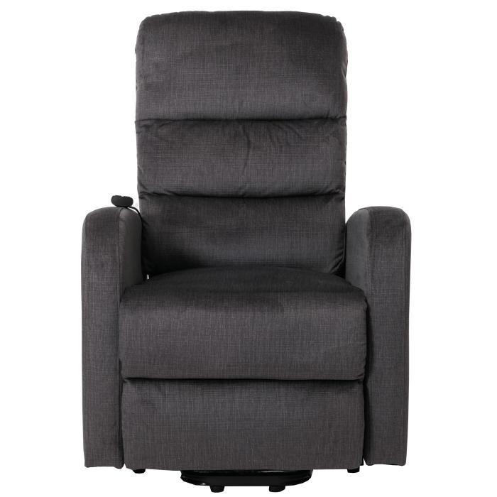 Fernsehsessel HWC-K62, Sessel Relaxsessel TV-Sessel, Liegefunktion Aufstehhilfe elektrisch, Metall Chenille ~ dunkelgrau