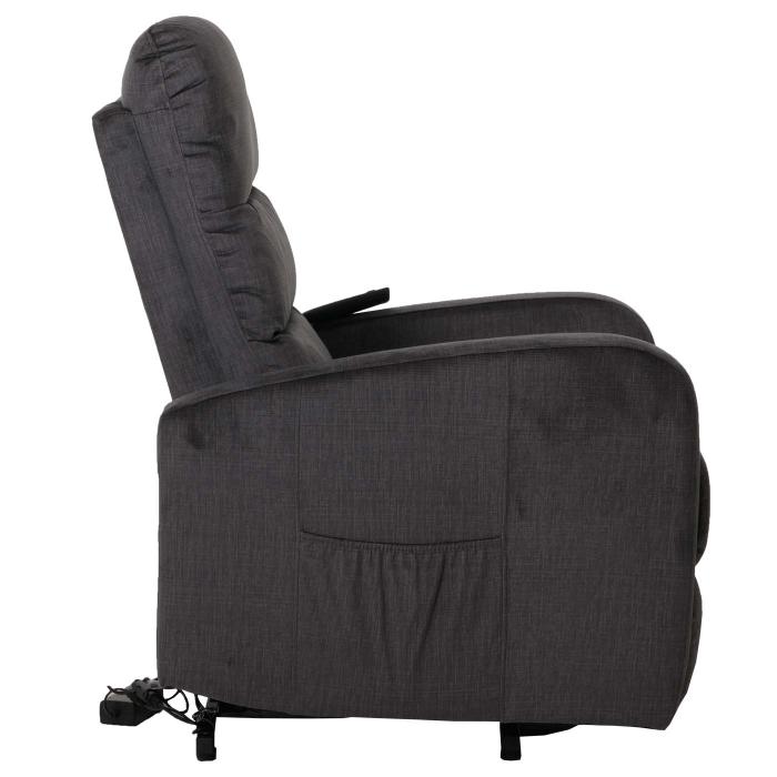 Fernsehsessel HWC-K62, Sessel Relaxsessel TV-Sessel, Liegefunktion Aufstehhilfe elektrisch, Metall Chenille ~ dunkelgrau