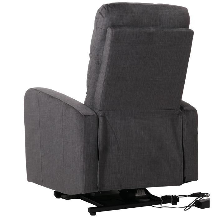 Fernsehsessel HWC-K62, Sessel Relaxsessel TV-Sessel, Liegefunktion Aufstehhilfe elektrisch, Metall Chenille ~ dunkelgrau
