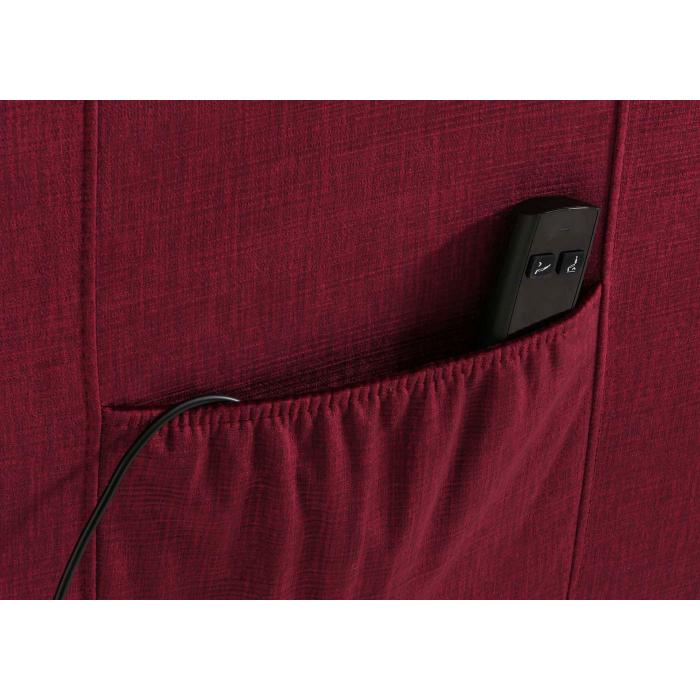 Fernsehsessel HWC-K62, Sessel Relaxsessel TV-Sessel, Liegefunktion Aufstehhilfe elektrisch, Metall Chenille ~ bordeaux
