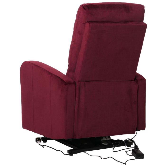 Fernsehsessel HWC-K62, Sessel Relaxsessel TV-Sessel, Liegefunktion Aufstehhilfe elektrisch, Metall Chenille ~ bordeaux