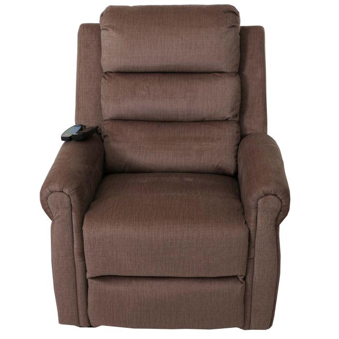 Retourenware | Fernsehsessel HWC-K63, Sessel Liegefunktion Aufstehhilfe Massage Heizfunktion 220g/m Chenille ~ braun