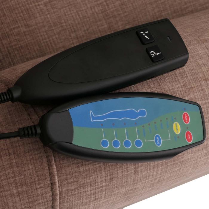 Retourenware | Fernsehsessel HWC-K63, Sessel Liegefunktion Aufstehhilfe Massage Heizfunktion 220g/m Chenille ~ braun