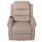 Fernsehsessel HWC-K63, Relaxsessel, Liegefunktion Aufstehhilfe Massage Heizfunktion, Stoff 220g/m Chenille ~ creme