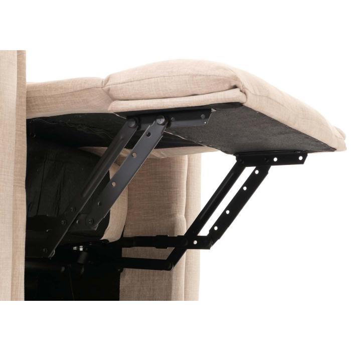 Fernsehsessel HWC-K63, Relaxsessel, Liegefunktion Aufstehhilfe Massage Heizfunktion, Stoff 220g/m Chenille ~ creme
