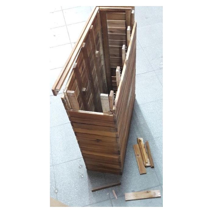 Defekte Ware (Holz/Einsatz gebrochen SK7) | Pflanzkasten HWC-L21, Hochbeet Pflanzkbel, 77x63x23cm Akazie Holz, braun