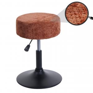 Hocker HWC-C22, Sitzhocker Schminkhocker, hhenverstellbar drehbar  37cm Stoff Chenille (465g/m) FSC ~ terrakotta