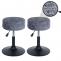 2er-Set Hocker HWC-C22, Sitzhocker, hhenverstellbar drehbar  37cm Stoff Chenille (465g/m) FSC ~ dunkelgrau