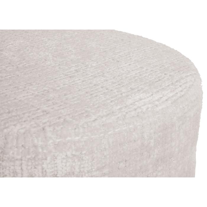 Hocker HWC-C22, Sitzhocker Schminkhocker, hhenverstellbar drehbar  37cm Stoff Chenille (465g/m) FSC ~ creme-wei