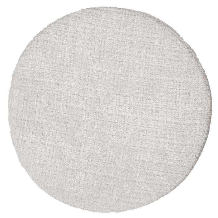 Hocker HWC-C22, Sitzhocker Schminkhocker, hhenverstellbar drehbar  37cm Stoff Chenille (465g/m) FSC ~ creme-wei