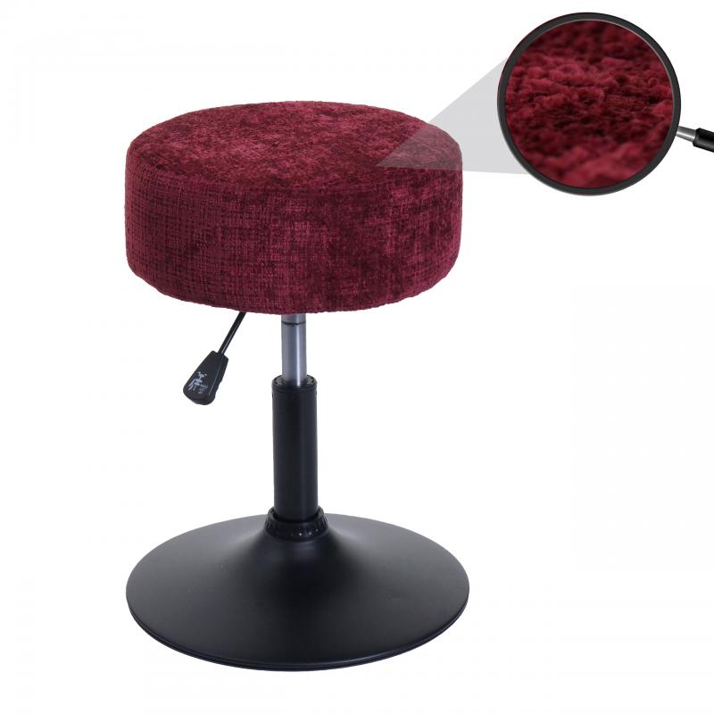 B-Ware (Futeller verbeult, Kratzer SK3) | Hocker HWC-C22, drehbar  37cm Stoff Chenille (465g/m) MVG ~ bordeaux