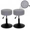 2er-Set Hocker HWC-C22, Sitzhocker Schminkhocker, hhenverstellbar drehbar  37cm Stoff Boucl 450g/m FSC ~ grau